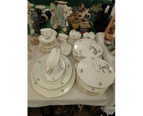 Royal Worcester "Watteau" pattern dinner service including tureens & sauceboat,  & matching teaware