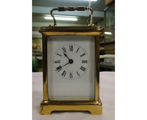 A Brass cased carriage clock, in working order