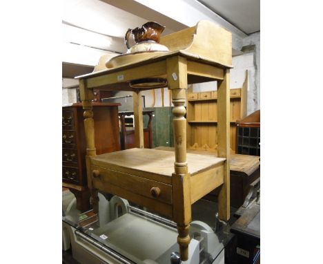 A pine washstand with jug & basin