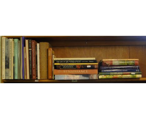 Shelf of hardback reference books including British Watercolours, Renaissance etc