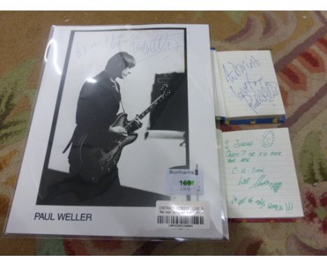 Music Autographs - Two small books with autograpghs collected from Van Morrison's recording studio in Beckington to include N