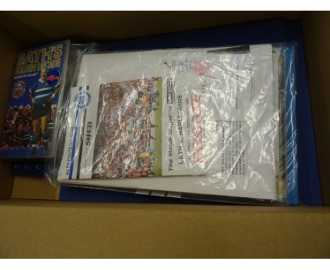Bath Rugby Union - Group of mixed items to include signed pictures, Breedon book Ace of Clubs, Press Guide v Harlequins 1992 