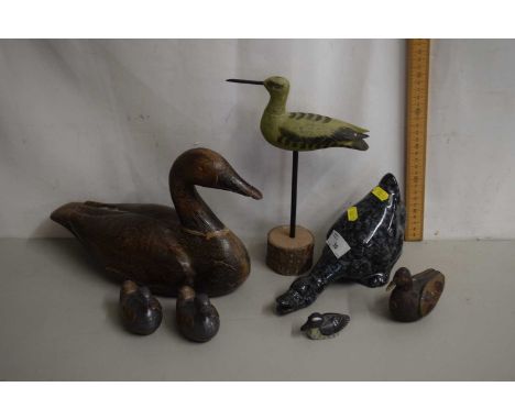 Collection of various model ducks and other birds