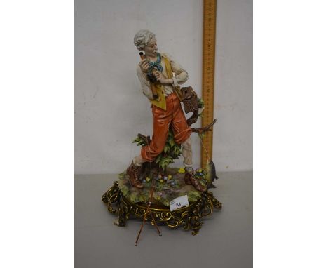 An Italian porcelain model of a fisherman