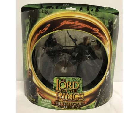 A boxed set of The Lord Of The Rings, The Fellowship Of The ring Figures. Boromir and Lurtz with battle attack and bow attack