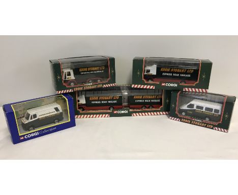 5 boxed Corgi Eddie Stobart lorries & vans.  