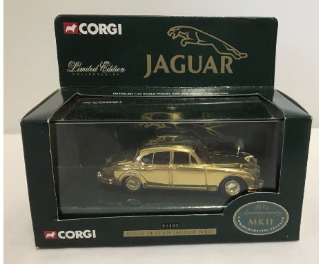 Boxed Limited edition gold plated Corgi Jaguar MkII. #01805 issued to commemorate the car's 40th anniversary. 
