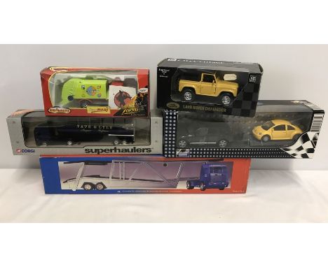 6 boxed diecast cars & vans (in 5 boxes). Includes Corgi Superhaulers Tate & Lyle ERF Tanker 