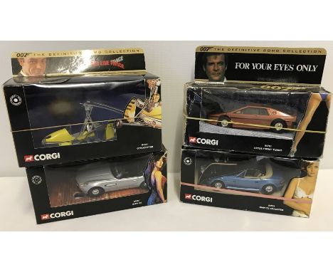 4 boxed Corgi James Bond 007 cars & gyrocopter  