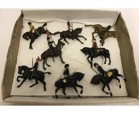 8 vintage lead Cavalry soldiers. 6 by Britains and 2 Charbens. 