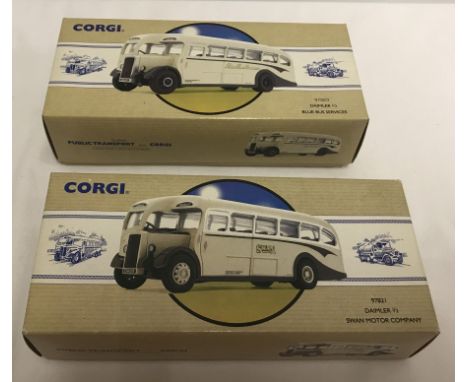 2 boxed limited edition Corgi diecast buses from the Classic Public Transport range. 97823 Daimler ½ Blue Bus Services & 9782