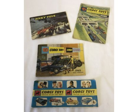 3 x 1960's Corgi catalogues with a Dinky catalogue.  