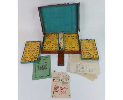 A bakelite Mahjong set in case