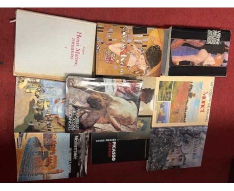 A box of art reference books to include Monet, Picasso, etc