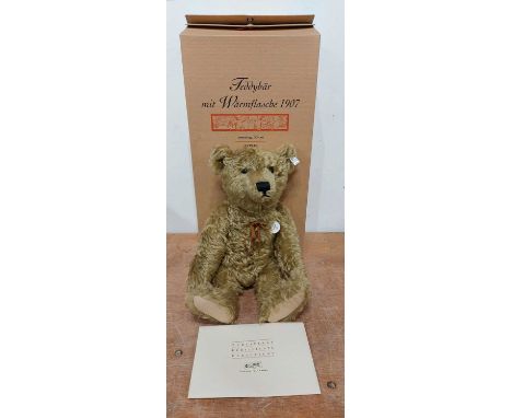 A Steiff mohair teddy-bear with hot water bottle, No.1907, limited edition of 3000, boxed with certificate
