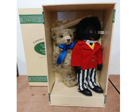 A collectors edition Steiff Jolly Golly and Bear, 1996, limited edition made exclusively for Dollyland, boxed with certificat