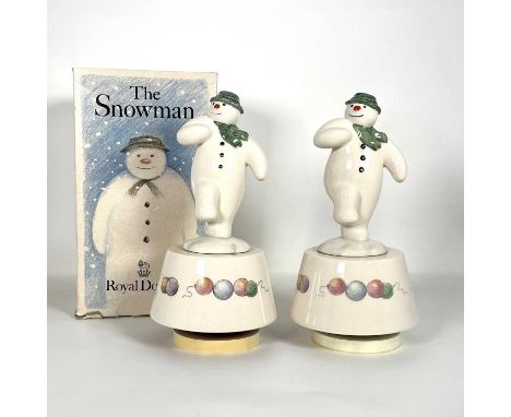A Royal Doulton The Snowman gift collection 'Snowman Magic' music box, h.21cm, boxed, together with another (2)