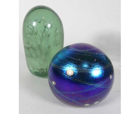 A dump glass paperweight, together with a Siddy Langley example   Langley example in good condition with just a few scratches