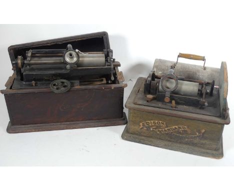 Two Edison phonograph players