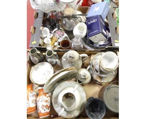 A collection of ceramics and glassware, to include Japanese porcelain part coffee service, and a German style porcelain flora