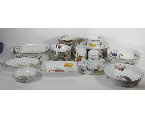  A large quantity of Royal Worcester 'Evesham' dinner wares to include dinner plates, dishes, side plates, etc