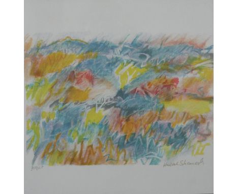 Hedvah Shemesh, coloured lithograph, colourful abstract composition, signed, edition 37/150.  H.42 W.35.5cm 