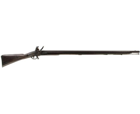 A VERY RARE .750 CALIBRE NEW LAND PATTERN FLINTLOCK MUSKET, 42inch sighted barrel, flat lock stamped with a crown over GR, fu