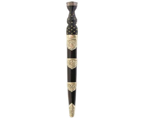 A VICTORIAN SCOTTISH PIPER'S DIRK TO THE SEAFORTH HIGHLANDERS, 30cm blade with faceted back edge by Robert Mole &amp; Sons of