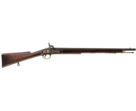 A RARE .650 CALIBRE PATTERN 1843 JUNIOR CADET PERCUSSION CARBINE, 26.5inch sighted barrel with various Ordnance stamps at the