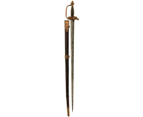 A VERY RARE 1796 PATTERN INFANTRY OFFICER'S SWORD TO THE 7TH REGIMENT OF FOOT (ROYAL FUSILIERS), 81cm, broad flattened diamon