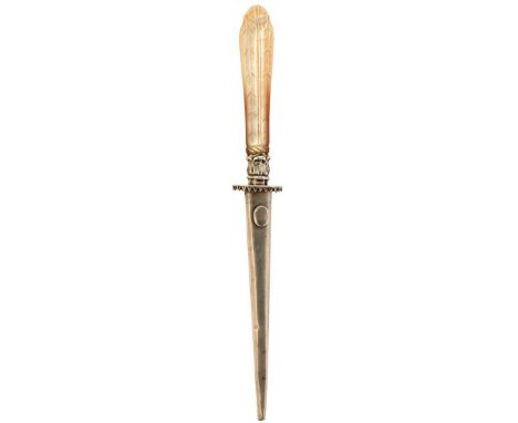 A SMALL GROUP OF DECORATIVE SOUTHERN EUROPEAN DAGGERS, the first Italian with 12.5cm etched blade, white metal mounted hilt w
