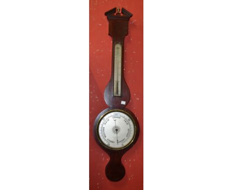 A mahogany cased aneroid barometer, Benetfink & Co., London