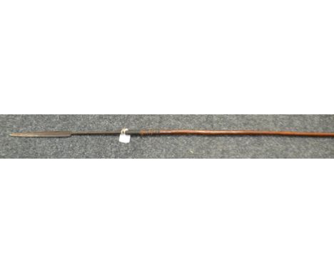 Tribal Art - an African assegai spear, 139cm long overall 