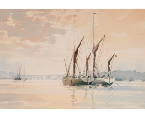 David Eddington,&nbsp;pencil signed limited edition print "Early Morning On The Orwell", 67/125, plate 36cm x 50cm&nbsp;