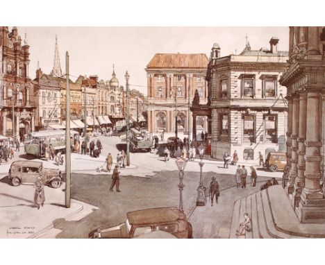 Leonard Russell Squirrell,&nbsp;"Our Town 1933"&nbsp; (Cornhill Ipswich), print 32.5cm x 50cm&nbsp;