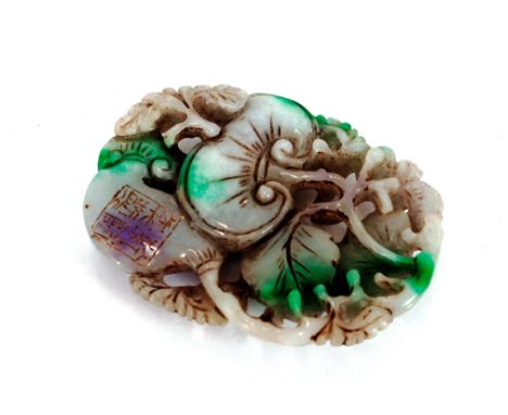 A two tone jade pendant