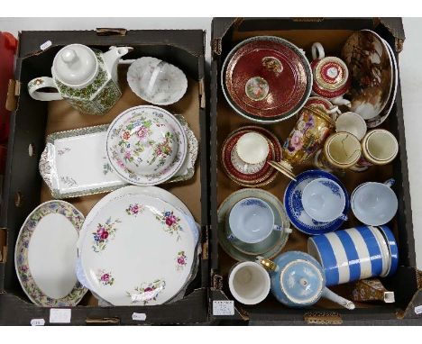 A collection of pottery to include TG Green storage vase, Early Cauldon small teapot and cups etc, 3 early 19th Century  hand