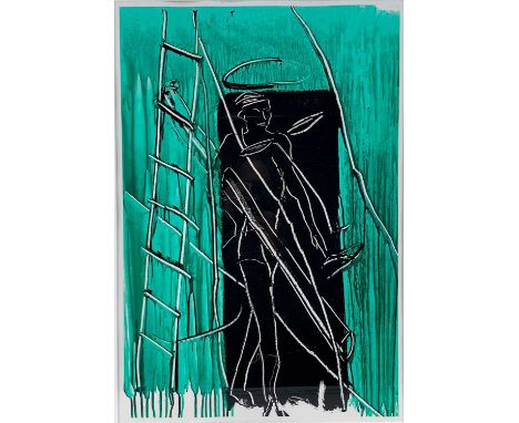 ‡ BRUCE MCLEAN (Scottish, b.1944) two-colour lithograph - 'Office Manners', unsigned, 80 x 53cmsComments: framed and glazed, 