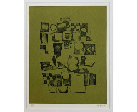 CECILY SASH (South African, 1925-2019) limited edition (65/100) coloured lithograph - circles and squares, signed 'Sash '73',
