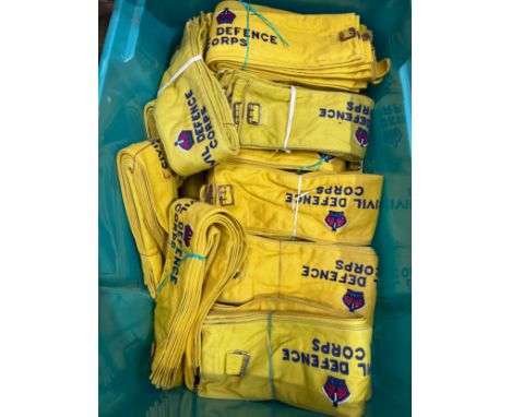 A box of post-war Civil Defence Corps armbands, King's Crown