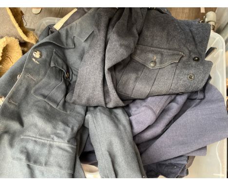 A box of mixed post war uniform, mainly RAF