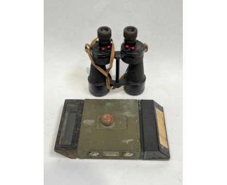 A WWII M6 tank periscope dated 1942 together with a pair of Bino Prism No. 5 Mk. VA x7 binoculars dated 1944 (2)
