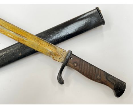 A WWI German Mauser bayonet, blade marked Schleutermann, dated 17 to blade back, steel black painted