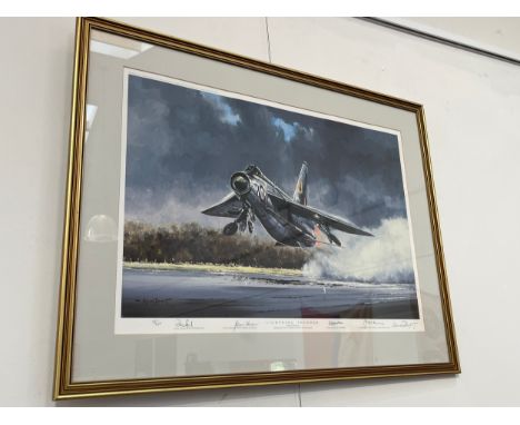 A limited edition print 'Lightning Thunder' after Michael Rondot, 25/650, multiple signatures, framed and glazed