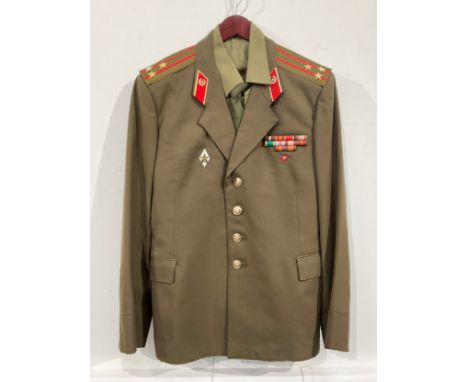 A Cold War era Russian Soviet USSR Colonel's everyday and field uniform (Motorised Rifle Troops) consisting of trousers, fiel