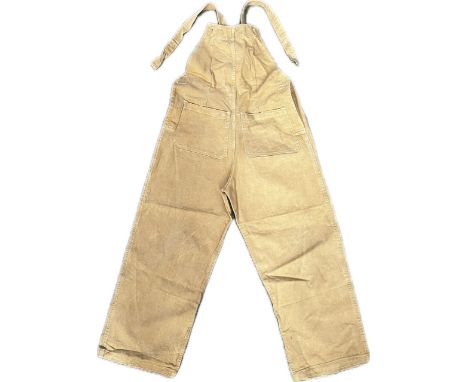 A WWII pair of Women's Land Army (W.L.A.) dungarees (overalls, bib &amp; brace), size medium, dated 1944