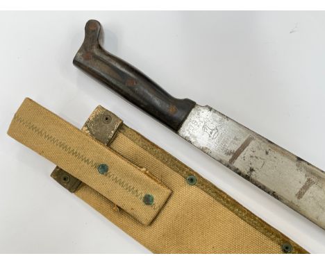 A USN  Mk. 1 Legitimus Collins &amp; Co. machete dated 1944, with webbing sheath