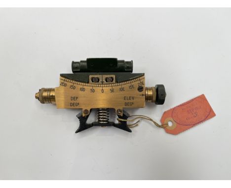 A WWII British army Mark IV brass and steel clinometer sight, dated 1944