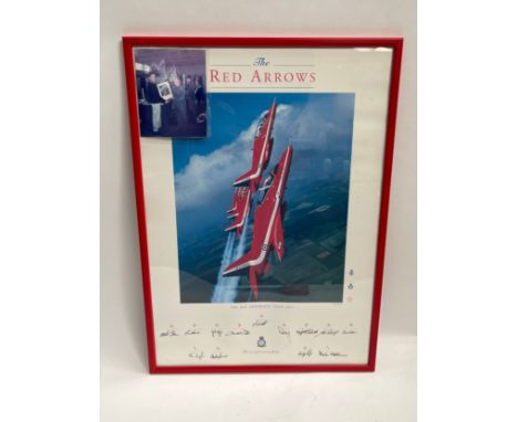 A RAF Red Arrows Aerobatic Team 2001 fully signed poster, purchased by the vendor 19.05.2001 when RAF Coltishall closed, fram
