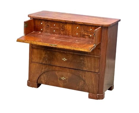 A Mid 19th Century North European mahogany secretaire chest of drawers. Probably Danish. 104.5x50x89cm